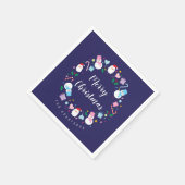 Colorful Santa Claus Snowman Candy Cane kerst Servet (Hoek)