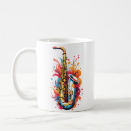 Colorful Saxophone Koffiemok