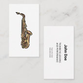 Colorful Saxophone Logo Visitekaartje (Voorkant / Achterkant)