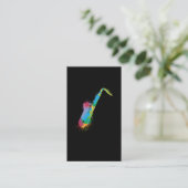 Colorful Saxophone Retro Music Lover Saxofonist Visitekaartje (Staand voorkant)