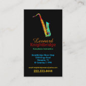 Colorful Saxophone Visitekaartje (Voorkant)