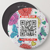 Colorful Scan Me QR Ronde Button 6,0 Cm (Voorkant /achterkant)