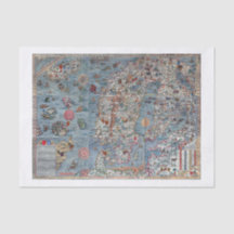 Colorful  Scandinavia Old Wereldkaart