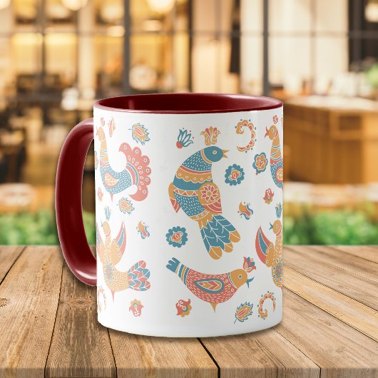 Colorful Scandinavian Boho Bird Pattern Mok
