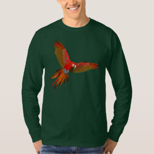 Colorful Scarlet macaw fly art T-shirt