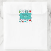 Colorful School Science Pattern Persoonlijk Squar Vierkante Sticker (Tas)