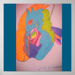  Colorful Sci-fi Fantasy Female Creature  Poster