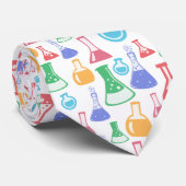 Colorful Science / Chemistry Pattern Stropdas (Opgerold)