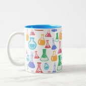 Colorful Science / Chemistry Pattern Tweekleurige Koffiemok (Links)