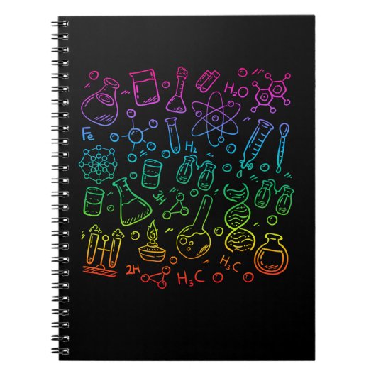 Colorful Science Symbols Chemistry Physics Notitieboek (Voorkant)