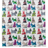 Colorful Scotties Shower Curtain Douchegordijn (Voorkant)