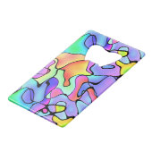 Colorful Scribbles Abstract Creditkaart Flessenopener (Voorkant Gekanteld)