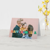 Colorful  script Happy New Year foto Kaart (Gele Bloem)