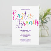 Colorful Script Typography Easter Brunch Kaart (Staand voorkant)