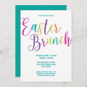 Colorful Script Typography Easter Brunch Kaart (Voorkant / Achterkant)