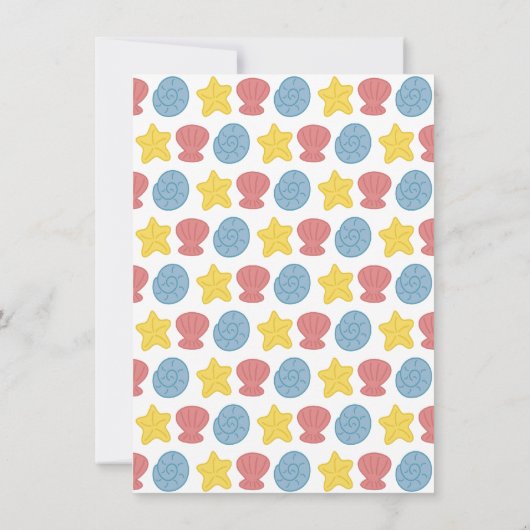 Colorful Sea shells Pattern Baby shower Kaart (Achterkant)
