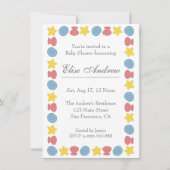 Colorful Sea shells Pattern Baby shower Kaart (Voorkant)