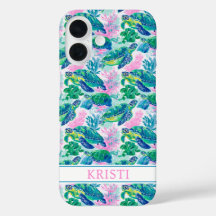 Colorful Sea Turtles Monogrammed