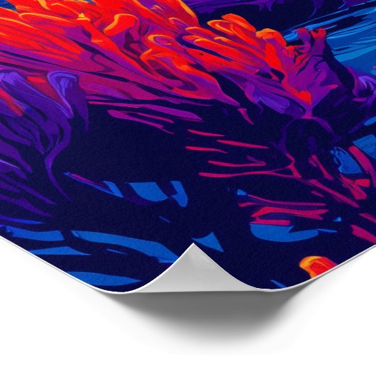 Colorful Seagull Flight Over Vibrant Coast Poster (Hoek)