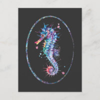 Colorful Seahorse Illustratie Onderwater Art