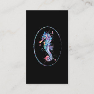Colorful Seahorse Illustratie Onderwater Art Visitekaartje