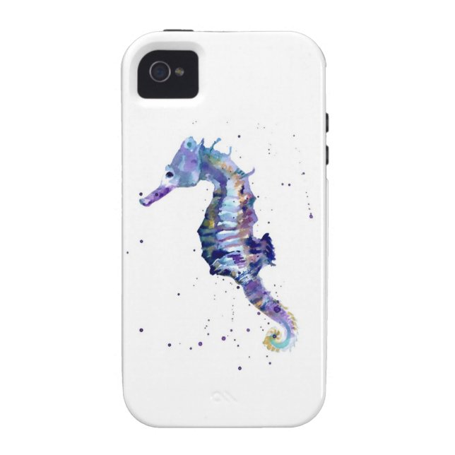 Colorful Seahorse iPhone 4/4S Hoesje (Achterkant)