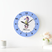 Colorful Seahorse Large Clock Grote Klok (Huis)