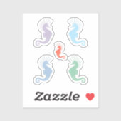 Colorful Seahorse Stickers set (Vel)