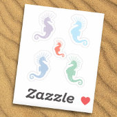 Colorful Seahorse Stickers set