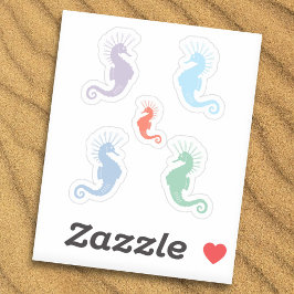 Colorful Seahorse Stickers set