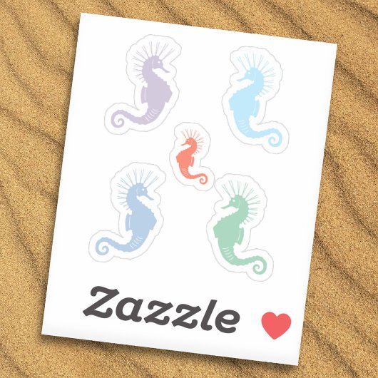 Colorful Seahorse Stickers set