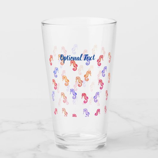 Colorful Seapaarden Patroon Glas (Voorkant)