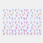 Colorful Seapaarden Patroon Inpakpapier Vel (Voorkant 3)