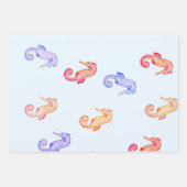 Colorful Seapaarden Patroon Inpakpapier Vel (Voorkant)