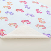 Colorful Seapaarden Patroon Sherpa Deken (3/4)