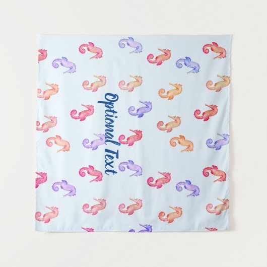 Colorful Seapaarden Pattern Tapestry Wandkleed (Voorkant (horizontaal))