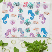 Colorful Seapaarden Theedoek (Gevouwen)