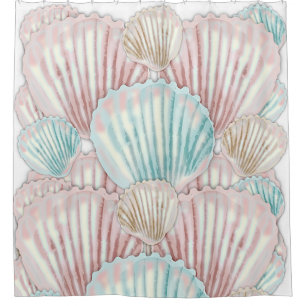 Colorful Seashell-cluster Douchegordijn