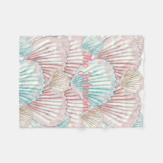 Colorful Seashell-cluster Fleece Deken (Voorkant (Horizontaal))