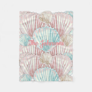 Colorful Seashell-cluster Fleece Deken