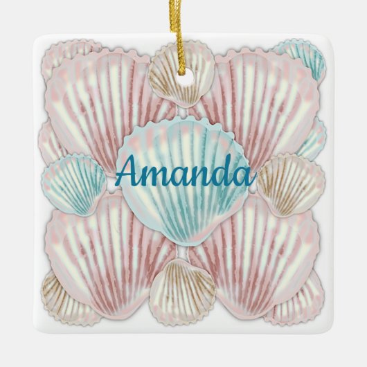 Colorful Seashell-cluster Keramisch Ornament (Voorkant)
