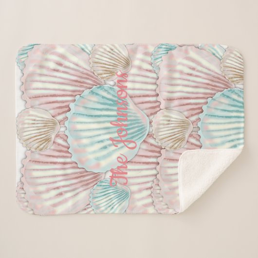 Colorful Seashell-cluster Sherpa Deken (Voorkant (horizontaal))