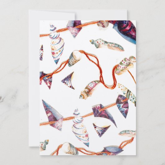 Colorful Seashells | Beach Wedding-uitnodigingen Kaart (Achterkant)