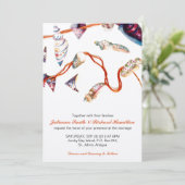 Colorful Seashells | Beach Wedding-uitnodigingen Kaart (Staand voorkant)