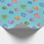 Colorful Seashells Blue Cadeaupapier (Hoek)