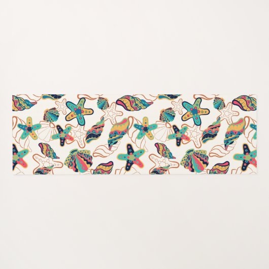 Colorful Seashells naadloos patroon Yogamat (Achterkant (horizontaal))