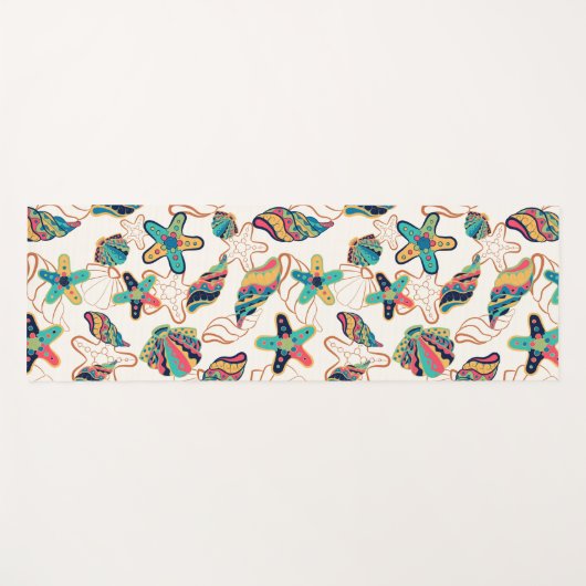 Colorful Seashells naadloos patroon Yogamat (Voorkant (horizontaal))