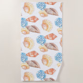 Colorful Seashells Pattern Strandlaken (Voorkant)