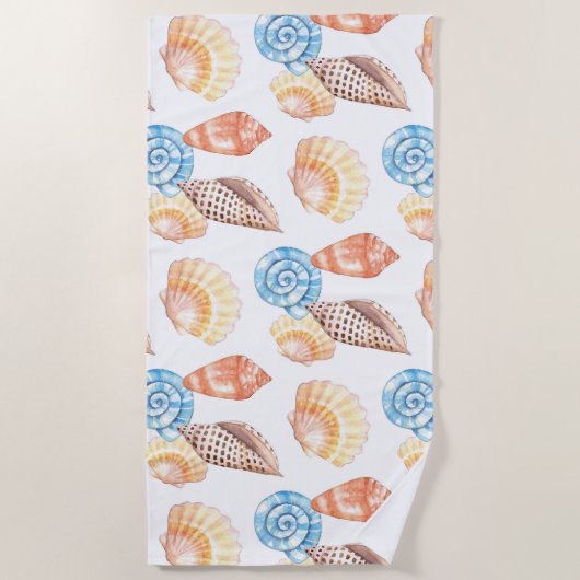 Colorful Seashells Pattern Strandlaken (Voorkant)