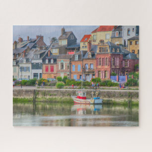 Colorful Seaside Marina Village Boat Saint Valery Legpuzzel